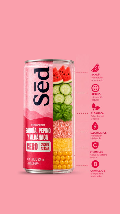 Sēd Sandía, Pepino y Albahaca – Pack X 4, 12 o 24 unidades